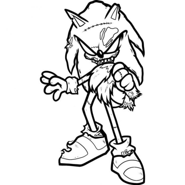 Sonic EXE para Colorear